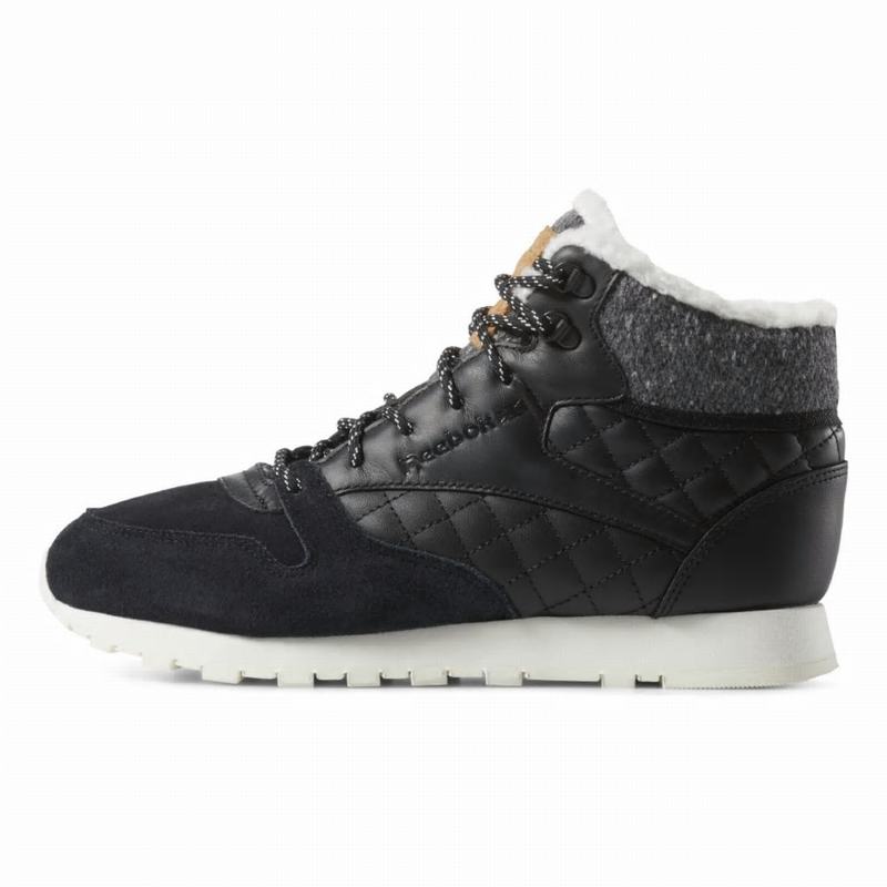 Tenisi Reebok Classic Leather Arctic Dama Negrii/Albi Romania QO6790IQ